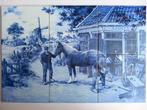 Fraai tegeltableau hoefsmederij, smid Mosa - SC van Hunnik, Antiek en Kunst, Ophalen of Verzenden