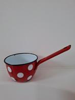 Emaille schenkkannetje rood met witte stippen, Antiek en Kunst, Antiek | Emaille, Ophalen of Verzenden