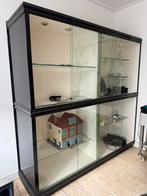 Glazen vitrinekast met verlichting, Huis en Inrichting, Ophalen, Met plank(en), Gebruikt, Glas