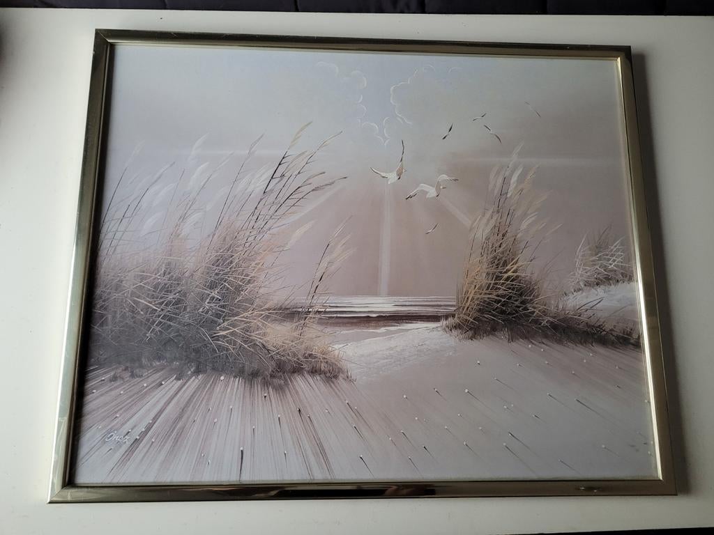 Poster in lijst 40x50 met strandtafereel, Ophalen