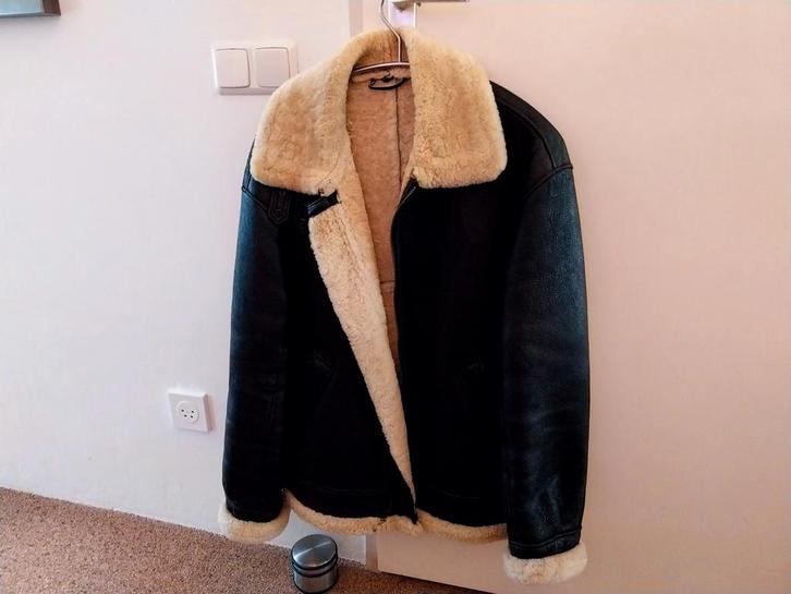Originele Vintage Lammy coat  Shearling Leren Jas XXL, Kleding | Heren, Jassen | Winter, Gedragen, Maat 52/54 (L), Zwart, Ophalen of Verzenden