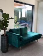Linkszijdige chaise longue MIRAMAS Fluweel Smaragdgroen, Huis en Inrichting, Banken | Sofa's en Chaises Longues, Eenpersoons, 150 tot 200 cm