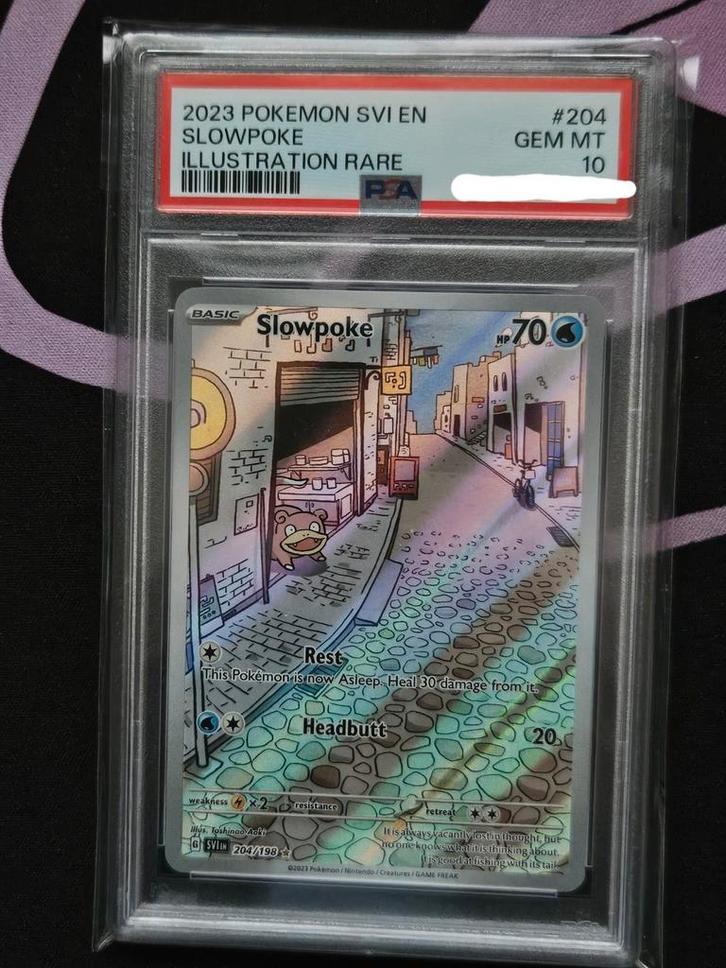 Pokemon Slowpoke 204/198 PSA 10 GEM MT, Hobby en Vrije tijd, Verzamelkaartspellen | Pokémon, Zo goed als nieuw, Losse kaart, Foil