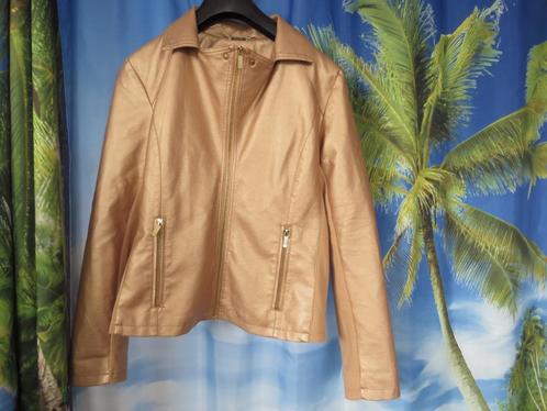 goudkleurig faux leather jacket mt L Calvin Klein, Kleding | Dames, Jassen | Zomer, Gedragen, Maat 38/40 (M), Overige kleuren