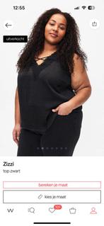 Zgan zwart hemdje shirtje met kant Zizzi mt. L (50-52), Ophalen of Verzenden, Zo goed als nieuw, Zwart, Shirt of Top