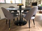 Ronde zwarte eettafel ‘Bloom’ 120 cm, Ophalen, 100 tot 150 cm, Rond, Zo goed als nieuw
