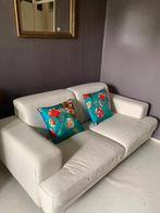 Gratis op te halen! Witte leren bankstel, Ophalen, Gebruikt, 75 tot 100 cm