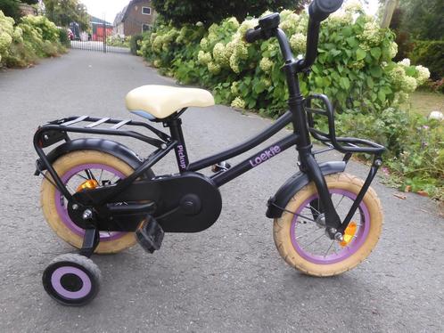 1 jaar oude matzwarte 12 inch loekie Pick-up, Fietsen en Brommers, Fietsen | Kinderfietsjes, Zo goed als nieuw, Minder dan 16 inch