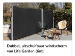 Uitschuifbaar windscherm, Kunststof, 150 tot 200 cm, Ophalen of Verzenden, Zo goed als nieuw