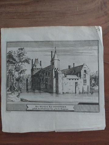 37 / Huis te Maarsseveen - Originele gravure uit 1736 beschikbaar voor biedingen