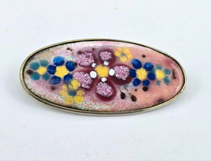Emaille Broche Joop Schild, Sieraden, Tassen en Uiterlijk, Broches, Zo goed als nieuw, Overige materialen, Goud, Verzenden