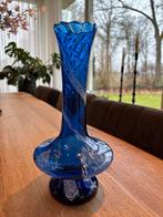 Mid-Century Kobaltblauwe Kunstglazen Vaas, Blauw, Ophalen of Verzenden, Minder dan 50 cm, Glas