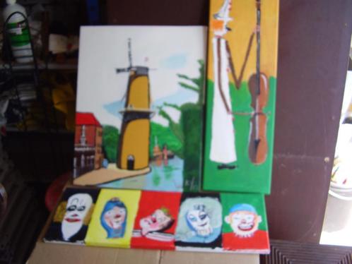 schilderij kunst abstract modern kunst gezicht muziek decora, Antiek en Kunst, Kunst | Schilderijen | Klassiek, Ophalen of Verzenden