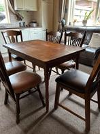 Houten uitschuifbare eettafel 4-6 personen, Ophalen, Gebruikt, 100 tot 150 cm, Eikenhout