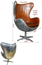 Iconische Egg Chair - Design Fauteuil, Ophalen, Gebruikt, Leer, 75 tot 100 cm