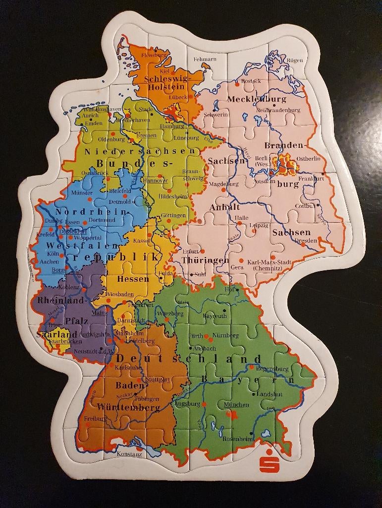 kleine puzzel deelstaten Duitsland, Ophalen of Verzenden, Minder dan 500 stukjes, Nieuw, Legpuzzel