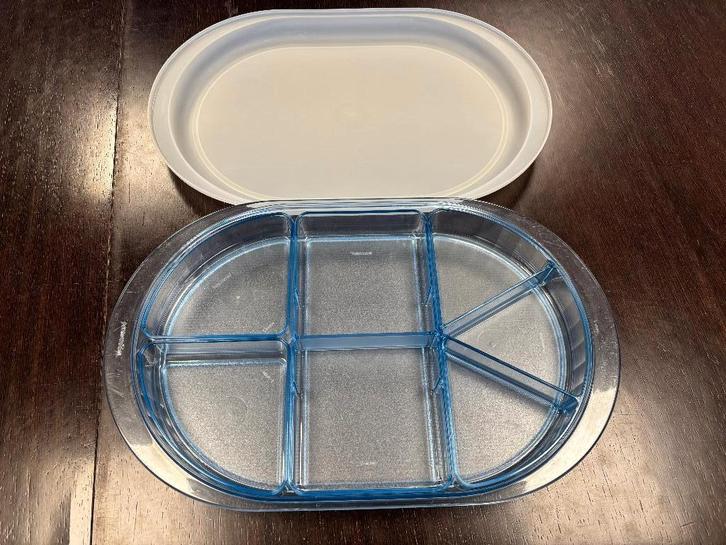 Tupperware Luxe Partyschaal, Huis en Inrichting, Keuken | Tupperware, Zo goed als nieuw, Schaal, Blauw, Ophalen of Verzenden