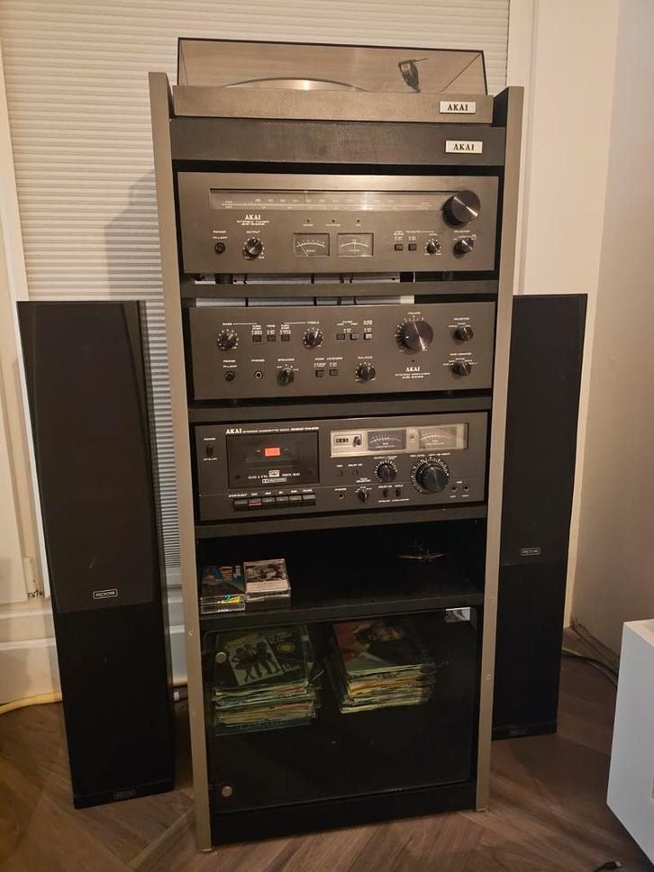 Akai Stereo Set - Vintage, Audio, Tv en Foto, Stereo-sets, Gebruikt, Cassettedeck, Speakers, Akai, Ophalen of Verzenden