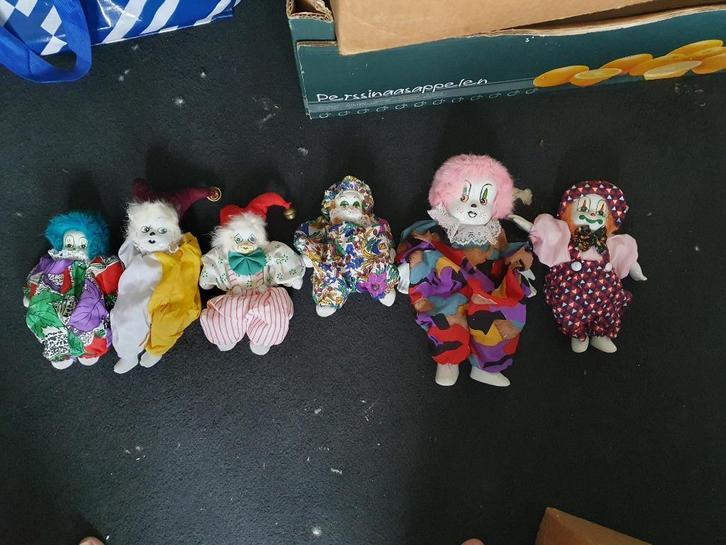 6 clowns poppen, Verzamelen, Poppen, Zo goed als nieuw, Pop, Ophalen of Verzenden