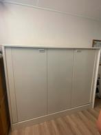 2 persoons opklapbed met kastombouw, Huis en Inrichting, Ophalen, Gebruikt, Wit, Tweepersoons