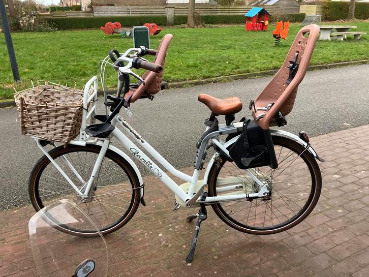 Gazelle Miss Grace fiets met twee kinderzitjes, Fietsen en Brommers, Fietsen | Dames | Moederfietsen, Zo goed als nieuw, Gazelle