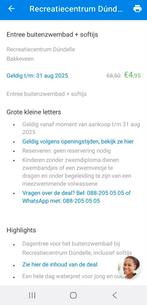 6x entree Dundelle, Tickets en Kaartjes, Drie personen of meer, Overige soorten, Overige typen
