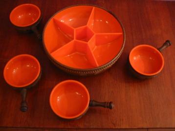 Meerdere originele snackschalen, jaren 70, vintage design beschikbaar voor biedingen
