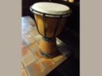 Afrikaanse trommel , Djembe, - van hout, mooie versiering, -, Muziek en Instrumenten, Drumstellen en Slagwerk, Ophalen of Verzenden