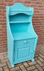 Turquoise kast met lade en deur, Ophalen, Minder dan 50 cm, Gebruikt, Landelijk
