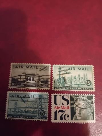 USA Luchtpost Postzegels - Set van 4 beschikbaar voor biedingen
