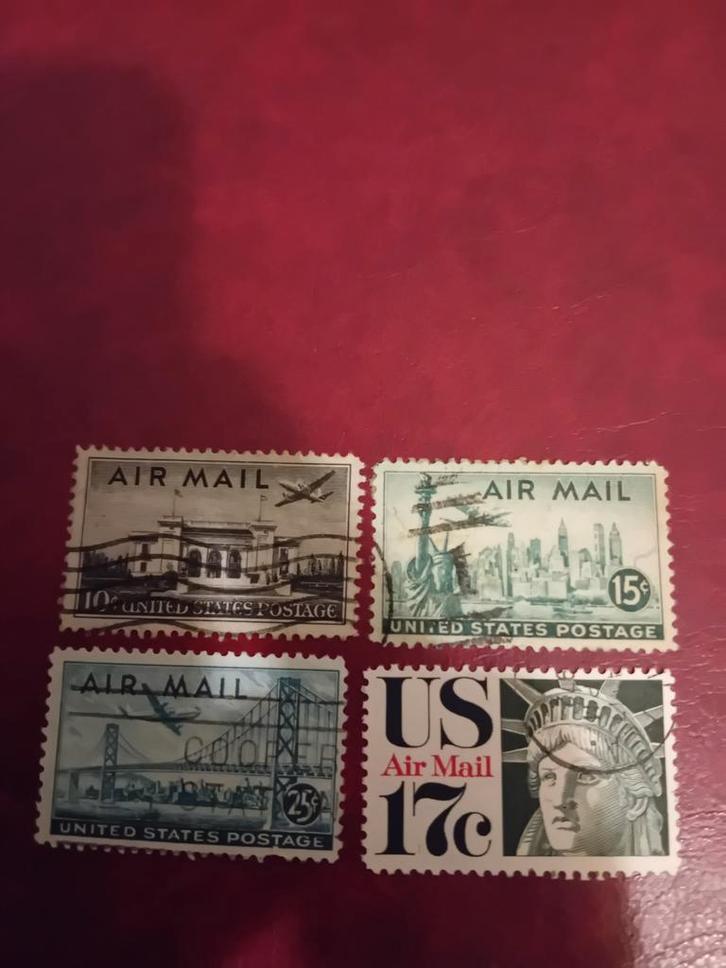 USA Luchtpost Postzegels - Set van 4, Postzegels en Munten, Postzegels | Amerika, Ophalen of Verzenden