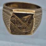 18K Vergulde Heren Zegelring - Maat 20.5, Sieraden, Tassen en Uiterlijk, Ringen, Overige materialen, Gebruikt, 20 of groter, Heer