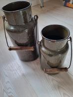 Vintage Siermelkbusjes - Oud Hollands Groen - Set van 2, Ophalen, Gebruikt, Rond, Overige materialen