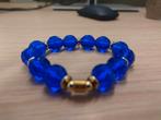Pantone blauwe glas armband, vintage kralen, Ophalen of Verzenden, Zo goed als nieuw, Blauw