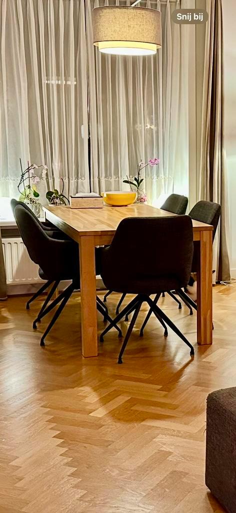 Massief eikenhouten eettafel 180 * 85 cm zeer mooi!, Huis en Inrichting, Tafels | Eettafels, Zo goed als nieuw, 50 tot 100 cm