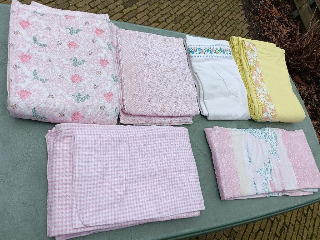 Diverse FLANELLEN vintage beddengoed ZIE OMSCHRIJVING (LA11), Ophalen of Verzenden, Gebruikt, Overige maten, Overige typen