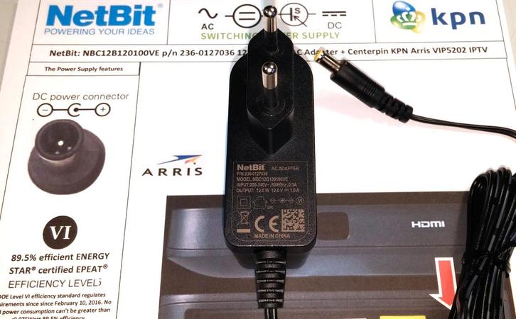 NetBit NBC12B120100VE 236-0127036 12V 1A 12W Power Adapter, Audio, Tv en Foto, Opladers, Nieuw, Ophalen of Verzenden