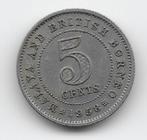 Malaya en Brits-Borneo 5 cents 1958 KM# 1, Postzegels en Munten, Munten | Azië, Zuidoost-Azië, Losse munt, Verzenden