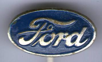 Ford blauw op zilverkleurig auto speldje ( B_092a ) beschikbaar voor biedingen