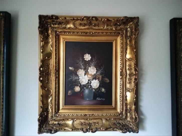 Bloemenstilleven van Robert cox, Antiek en Kunst, Kunst | Schilderijen | Klassiek, Ophalen of Verzenden