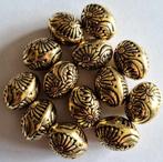 Ovalen bewerkte bloem goudkleur kralen 22x14 mm, Verzenden, Nieuw, Kraal