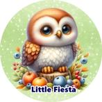 LF4060 ouwel uiltje 20x4,7cm eetbare cupcake rondjes vers, Ophalen of Verzenden, Nieuw, Cupcakes, Versiering