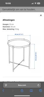 Zwarte Bijzettafels - Set van 2 ikea, Huis en Inrichting, Minder dan 55 cm, Metaal of Aluminium, Rond, Zo goed als nieuw