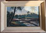Prachtig Schilderij met Tropisch Landschap, Antiek en Kunst, Ophalen of Verzenden
