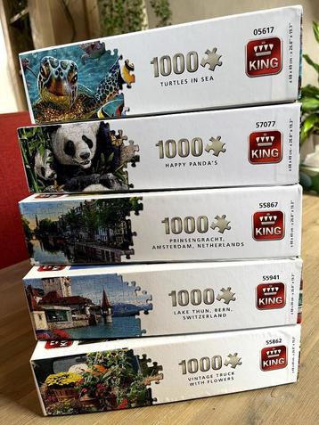 Vijf puzzels van King met 1000 stukjes: samen voor €18 beschikbaar voor biedingen