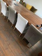 Stoel 4 stuks met losse stoelhoezen, Huis en Inrichting, Stoelen, Ophalen, Gebruikt, Bruin, Vier