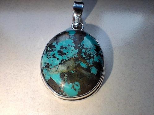 Erg mooie zilveren hanger met Turquoise., Sieraden, Tassen en Uiterlijk, Kettinghangers, Nieuw, Zilver, Overige kleuren, Overige voorstellingen
