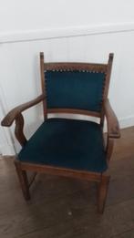 Houten stoel met blauwe bekleding, Ophalen, Blauw, Klassiek, Zo goed als nieuw