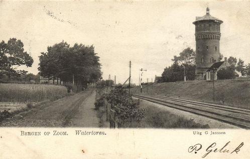 Bergen op Zoom. - Watertoren. - spoorlijn - 1904 gelopen, Verzamelen, Ansichtkaarten | Nederland, Gelopen, Noord-Brabant, Voor 1920