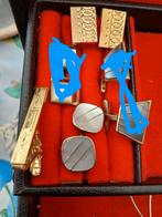 2 paar vintage manchetknopen en dasspeld, Sieraden, Tassen en Uiterlijk, Manchetknopen, Ophalen of Verzenden, Zo goed als nieuw